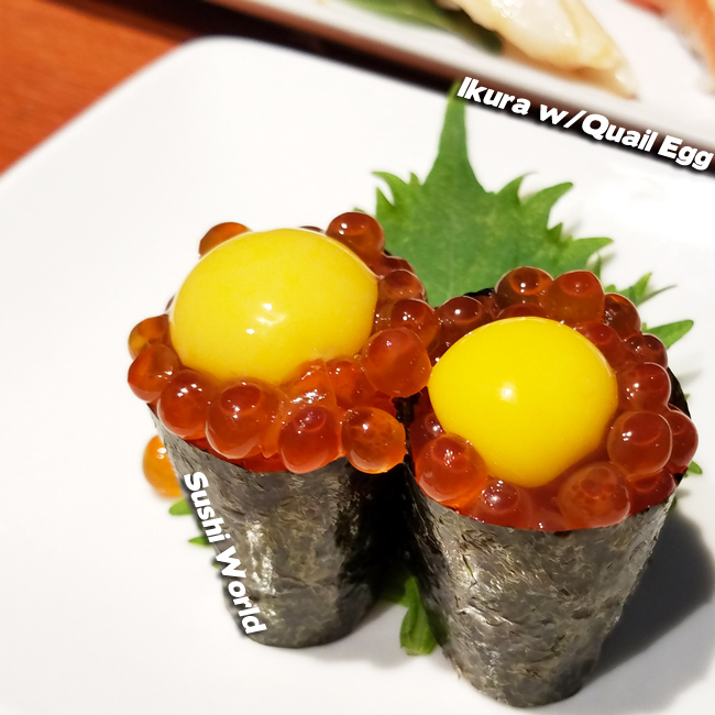 Ikura (Salmon Roe) With a Quail Egg on Top