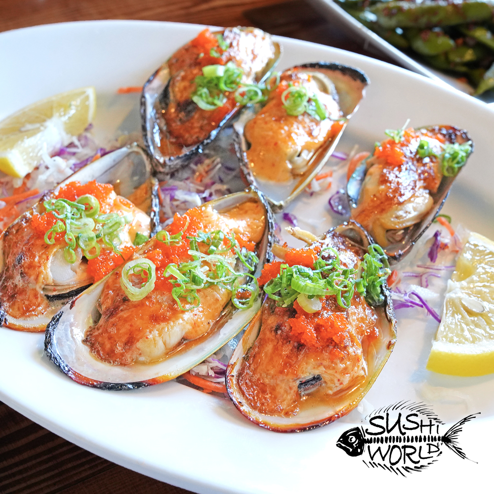 Baked Mussels Appetizers Best Happy Hour Orange County OC Cypress Sushi World