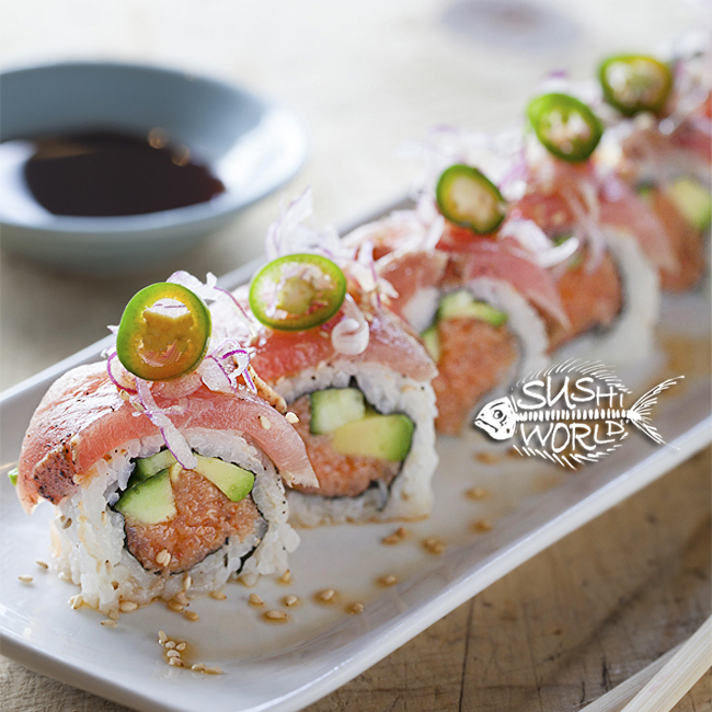 Orange County Sushi Roll Black Dragon Roll Peppered Tuna Serrano Pepper