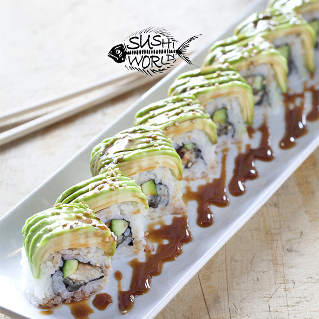 orange county best sushi world caterpillar roll baked eel avocado sweet sauce cypress anaheim