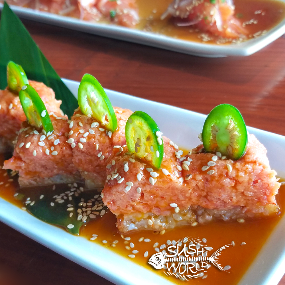 Spicy Tuna Rice Cakes Orange County's Best Happy Hour All Day Mondays Tuesdays Sushi World