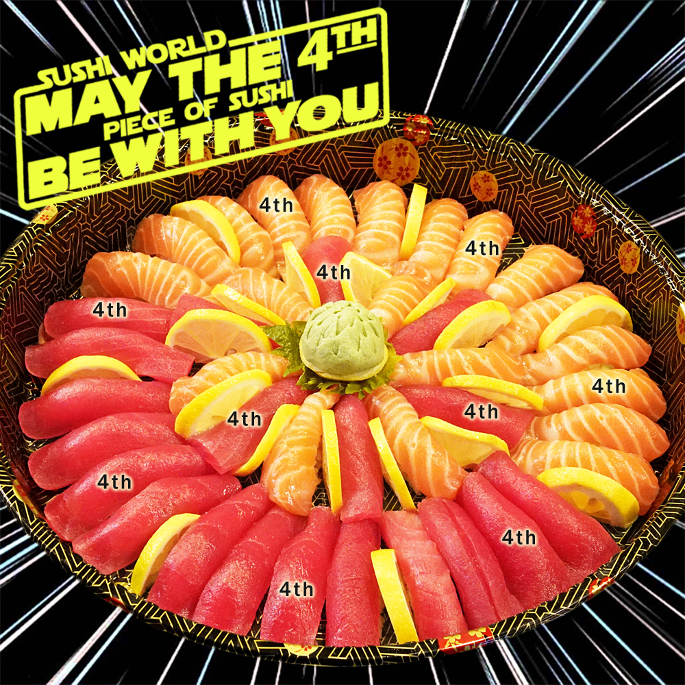 May the 4th Fourth Piece of Sushi Be With You Star Wars Holiday Sushi Party Platter