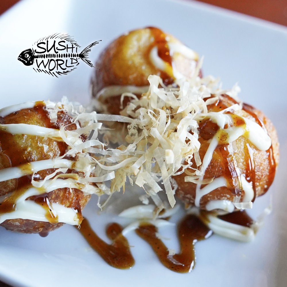 Takoyaki Balls Octopus Tako Mayonnaise Kewpie Bonito Flakes Sauce Orange County OC Sushi World