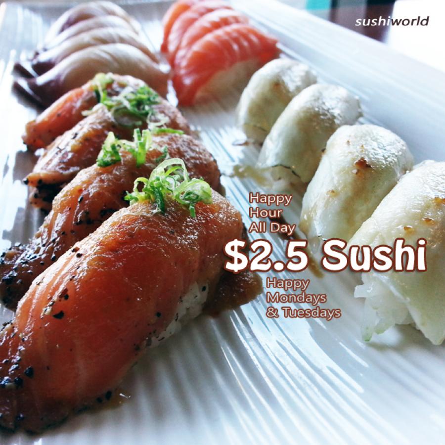 It's the End of the Year! Come by for Happy Hour! Sushi World