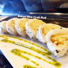 Baked Blue Crab Roll Garlic Aioli Soy Paper Orange County Sushi World OC