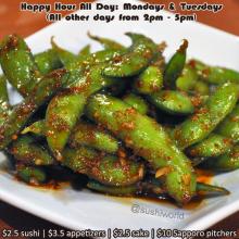 Garlic Edamame Appetizers Best Happy Hour in OC Orange County Sushi World