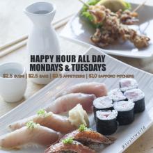 Best Orange County Happy Hour OC Sushi World Sake Appetizers Sapporo Pitchers 