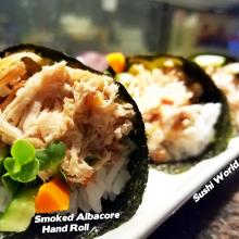 Smoked Albacore Hand Roll Handroll Best Happy Hour Sushi World OC Orange County