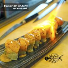 Sushi Roll Bentley Light It Up Independence Day Happy 4th of July Sushi World Orange County OC Cypress