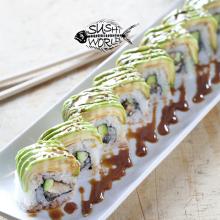 Caterpillar Roll Baked Eel Unagi Avocado Sweet Sauce Cypress Sushi World Orange County OC