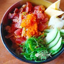 Poke Bowl Fresh Tuna Albacore Seaweed Cucumber Avocado Tamago Orange County Sushi World OC