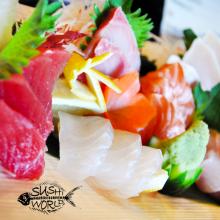 Sashimi Sampler Labor Day Weekend Red Snapper Tuna Salmon Yellowtail Albacore