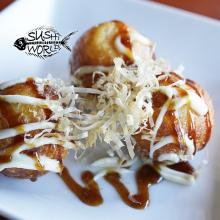 Takoyaki Balls Octopus Tako Mayonnaise Kewpie Bonito Flakes Sauce Orange County OC Sushi World